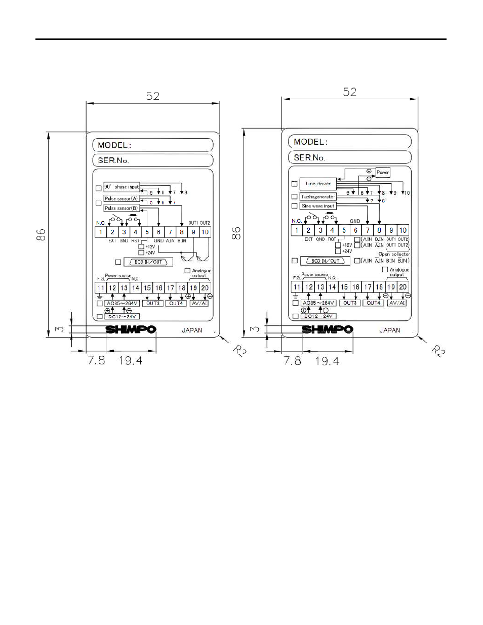SHIMPO DT-601CG User Manual | Page 50 / 54