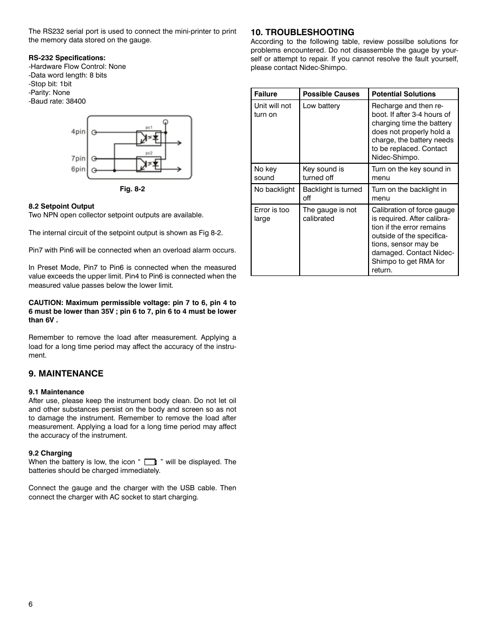 SHIMPO FG-3000 User Manual | Page 6 / 8