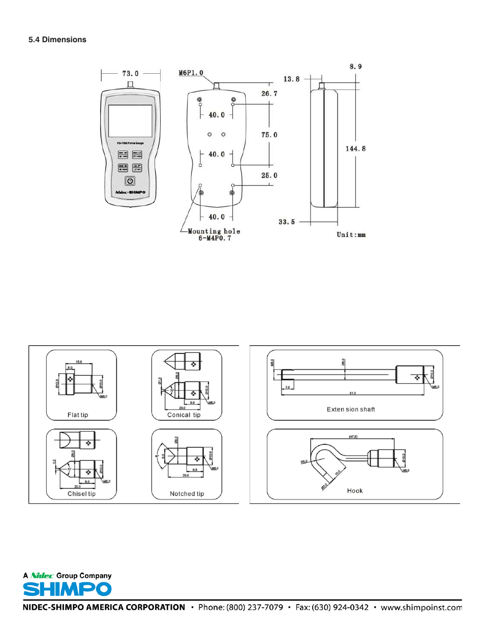 SHIMPO FG-7000-Series User Manual | Page 8 / 8