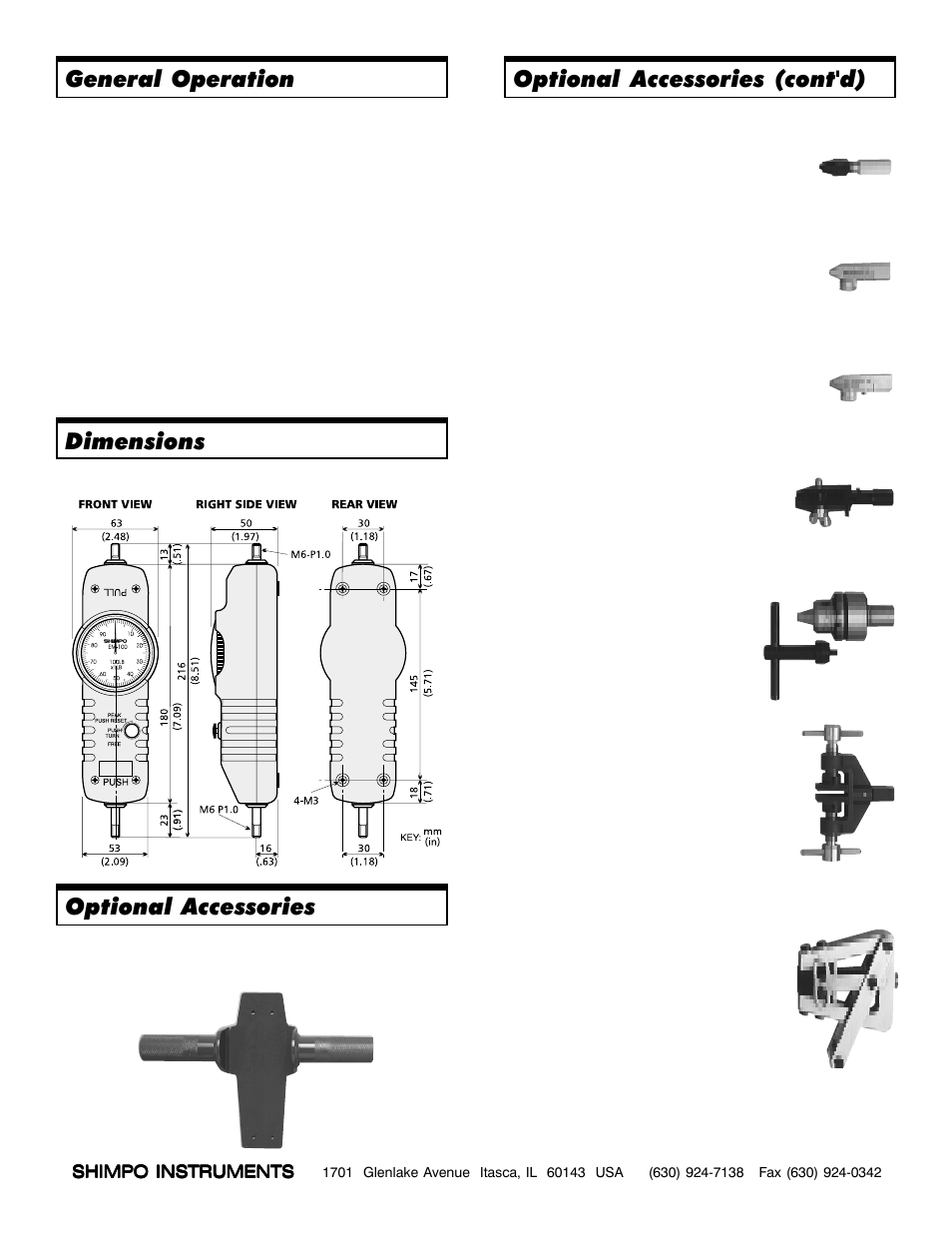 General operation | SHIMPO EM-series User Manual | Page 2 / 2