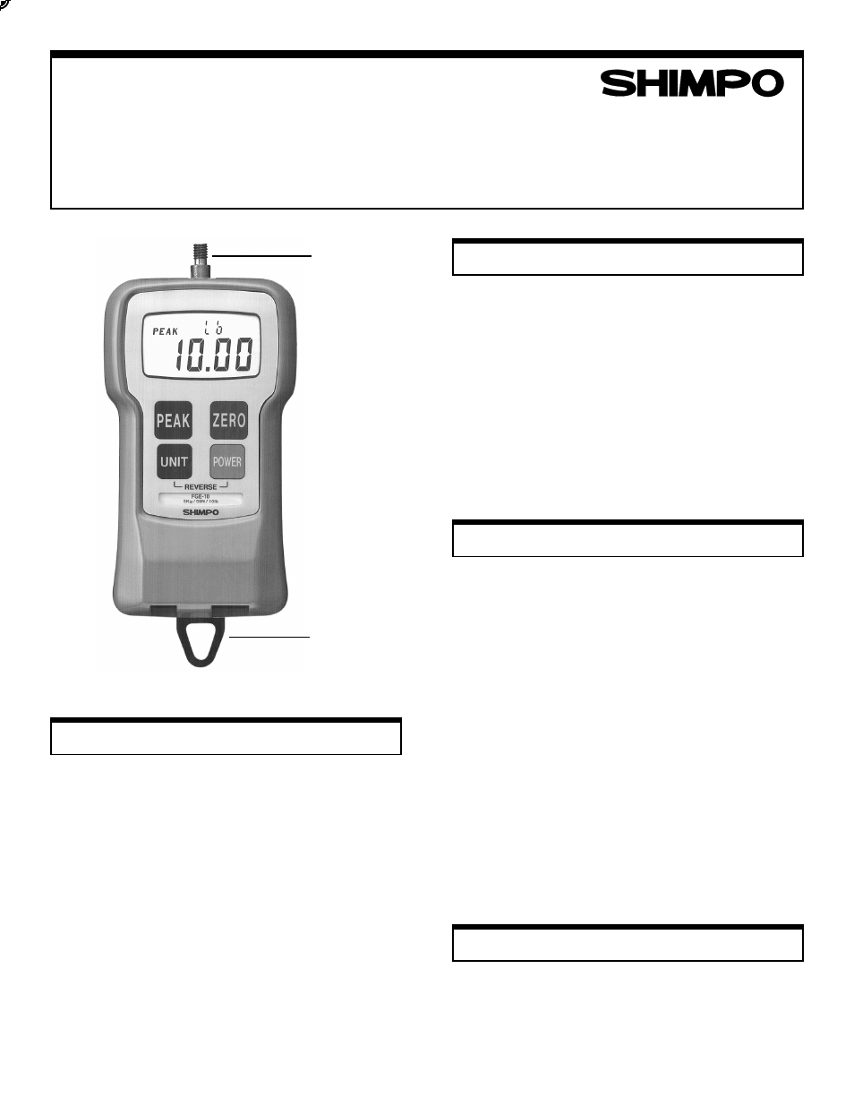 SHIMPO FGE-series User Manual | 4 pages