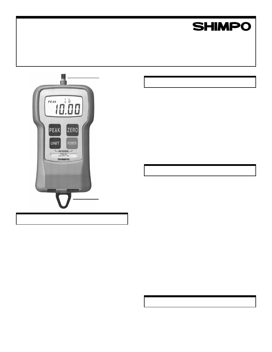 SHIMPO FGV-series User Manual | 4 pages