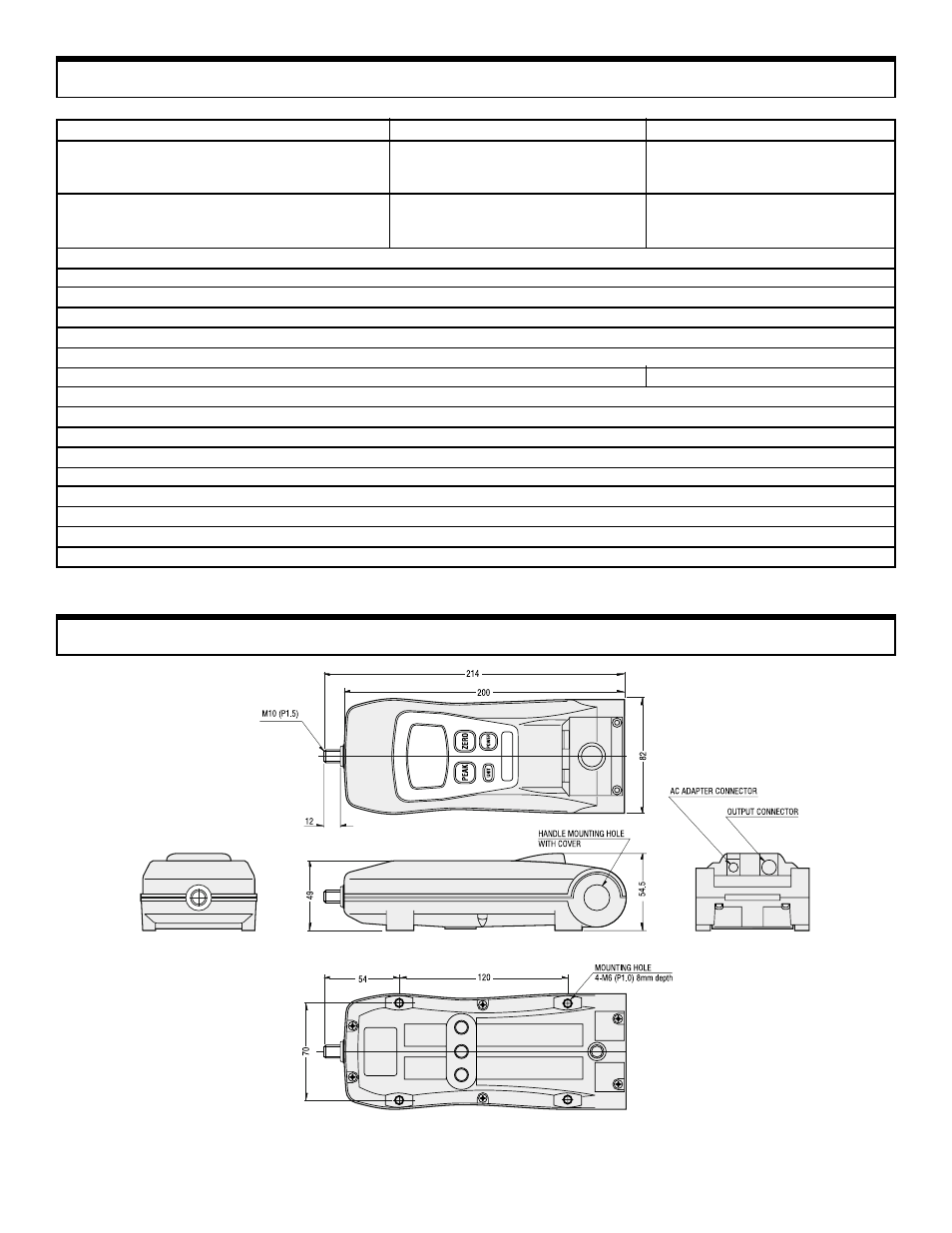 Specifications dimensions | SHIMPO FGE-H-series User Manual | Page 3 / 4