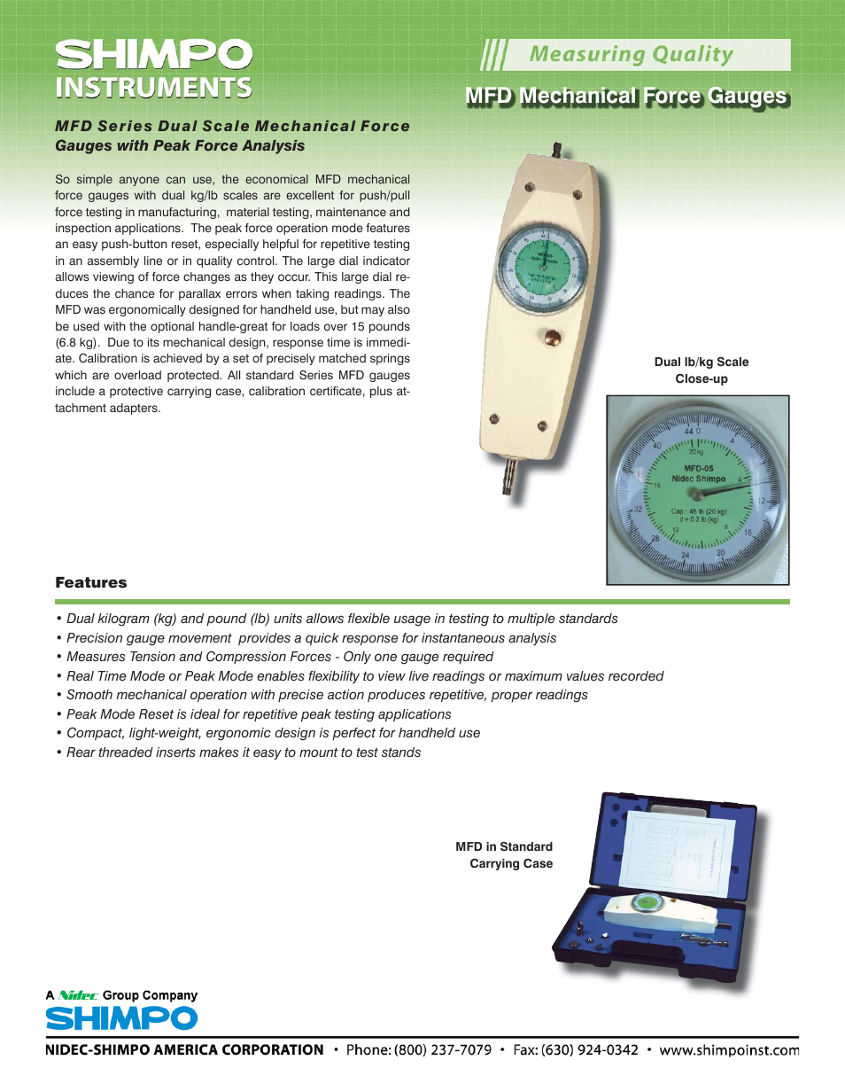 SHIMPO MFD_Series User Manual | 2 pages