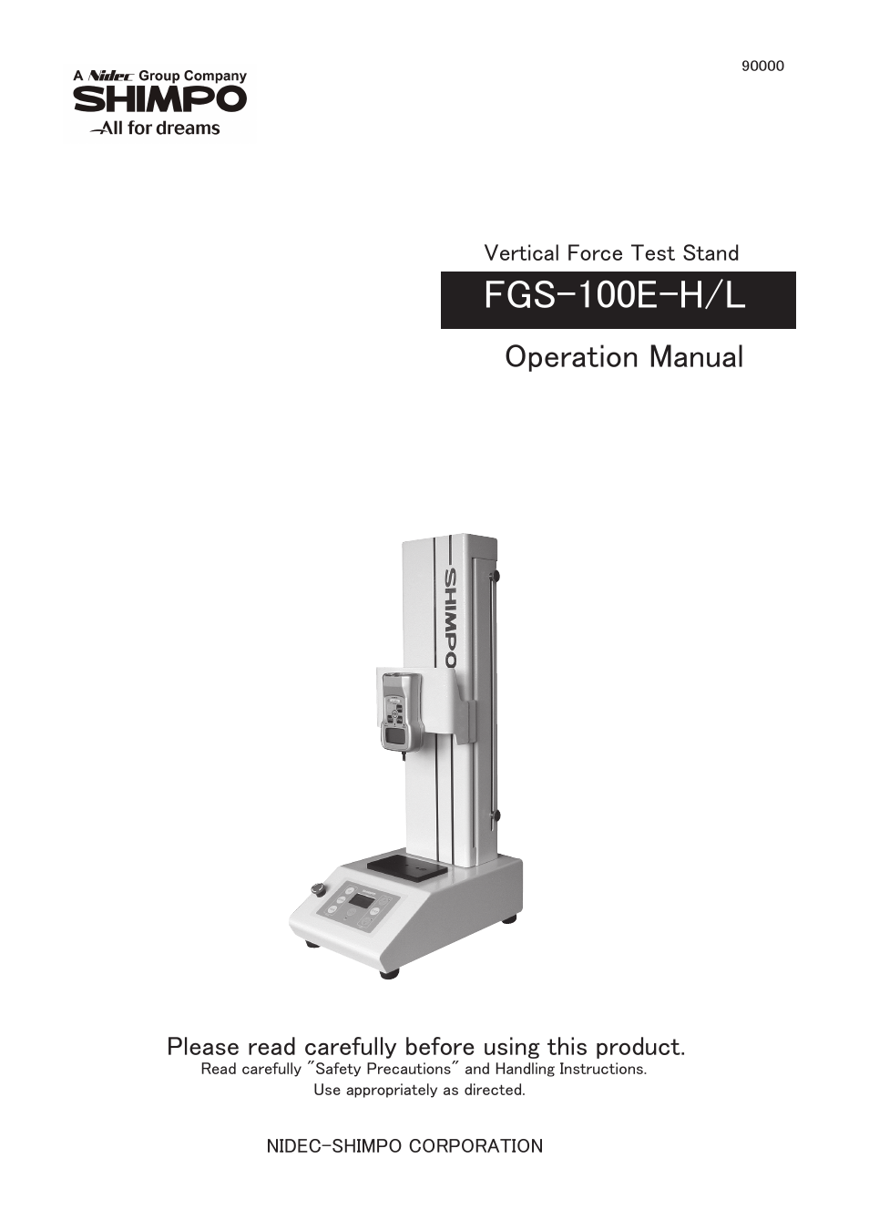 SHIMPO FGS-100E User Manual | 20 pages