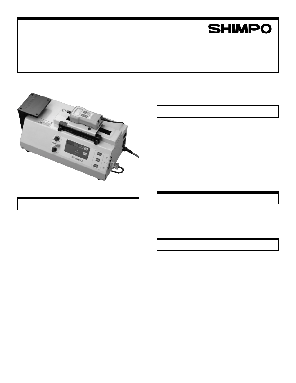 SHIMPO 50XL User Manual | 4 pages