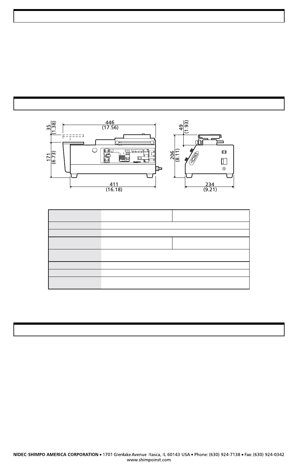 Dimensions & specifications warranty, Troubleshooting | SHIMPO FGS-50PXL User Manual | Page 4 / 4