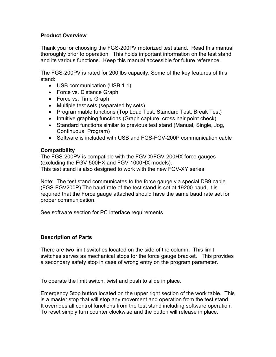 SHIMPO FGS-200-PV User Manual | Page 2 / 31