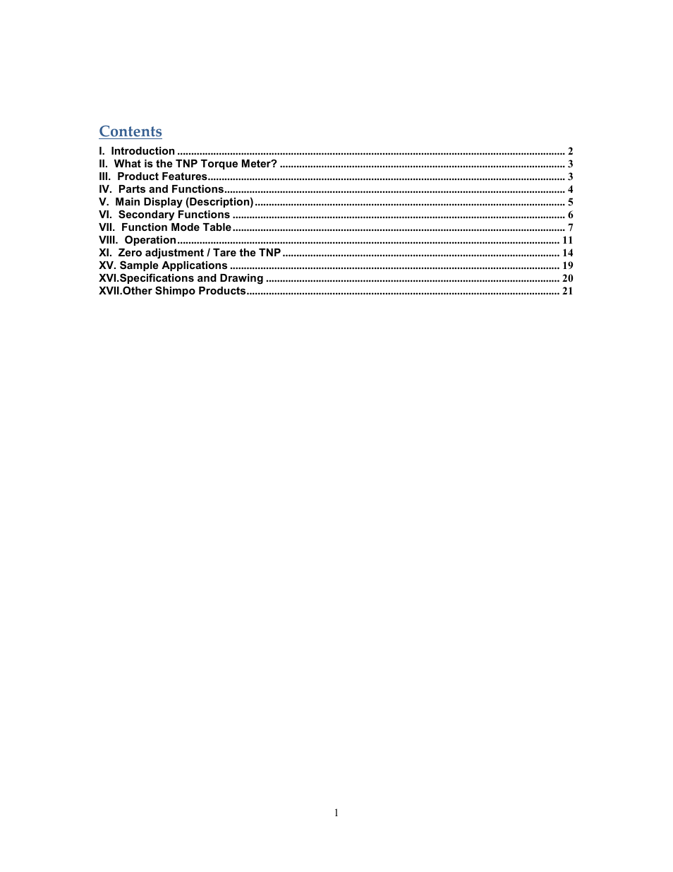 SHIMPO TNP-Series User Manual | Page 2 / 22