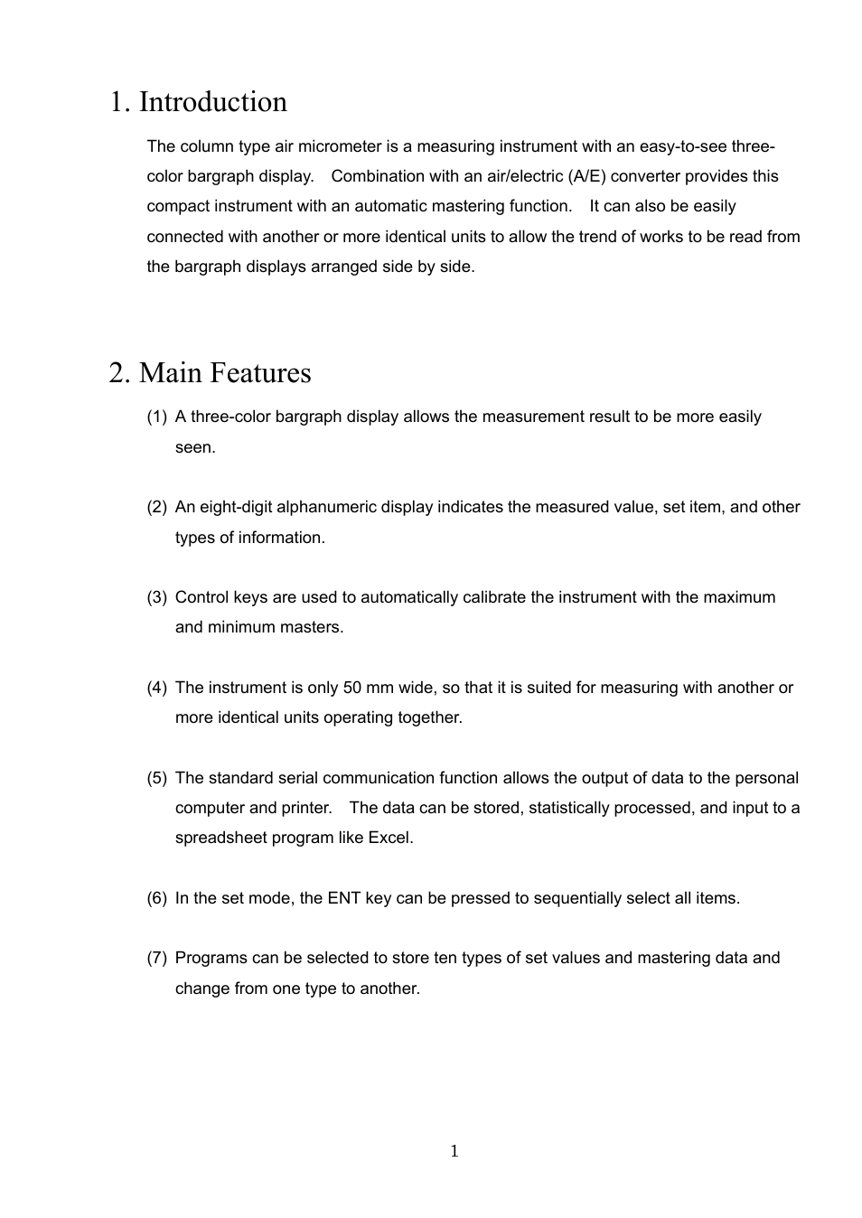 Introduction, Main features | SHIMPO CAG-2000 1 Channel User Manual | Page 3 / 52