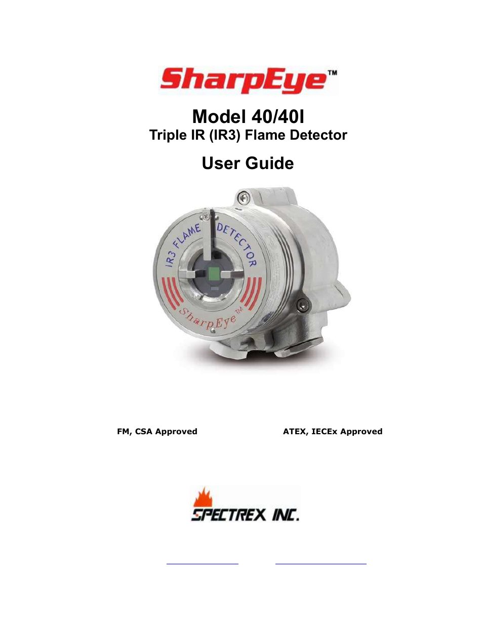 Spectrex 40/40I Triple IR (IR3) Flame Detector User Manual | 80 pages