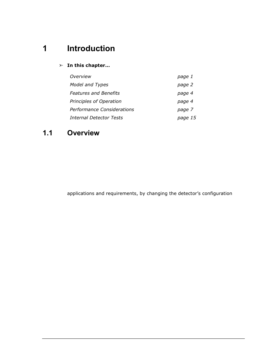 1 introduction, 1 overview, Introduction | Overview, 1introduction | Spectrex 40/40I Triple IR (IR3) Flame Detector User Manual | Page 13 / 80