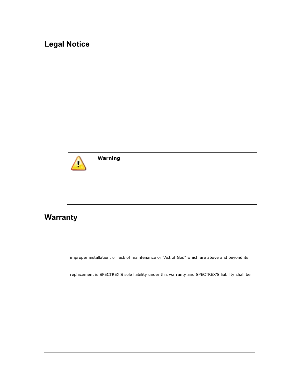 Legal notice, Warranty | Spectrex 40/40I Triple IR (IR3) Flame Detector User Manual | Page 3 / 80