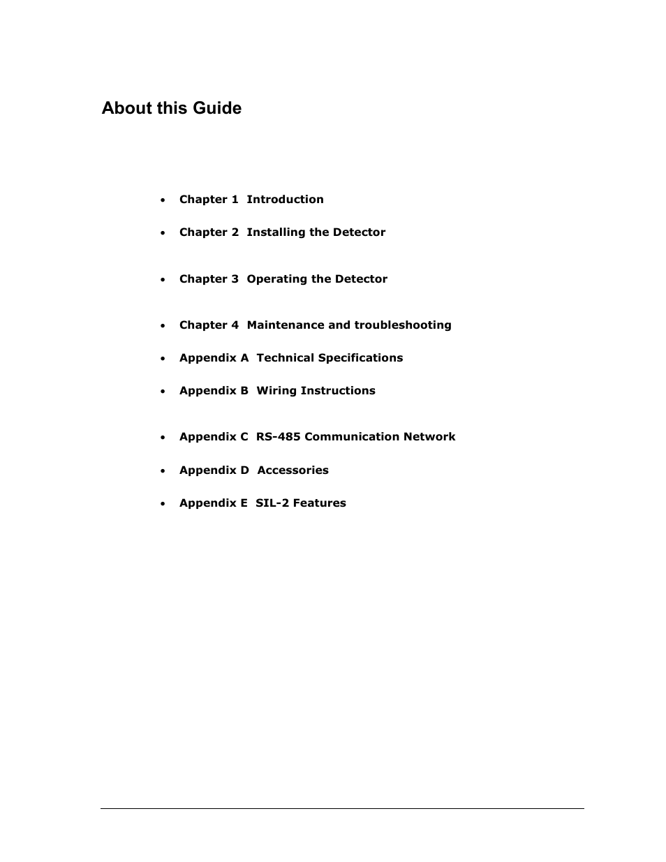 About this guide | Spectrex 40/40I Triple IR (IR3) Flame Detector User Manual | Page 5 / 80