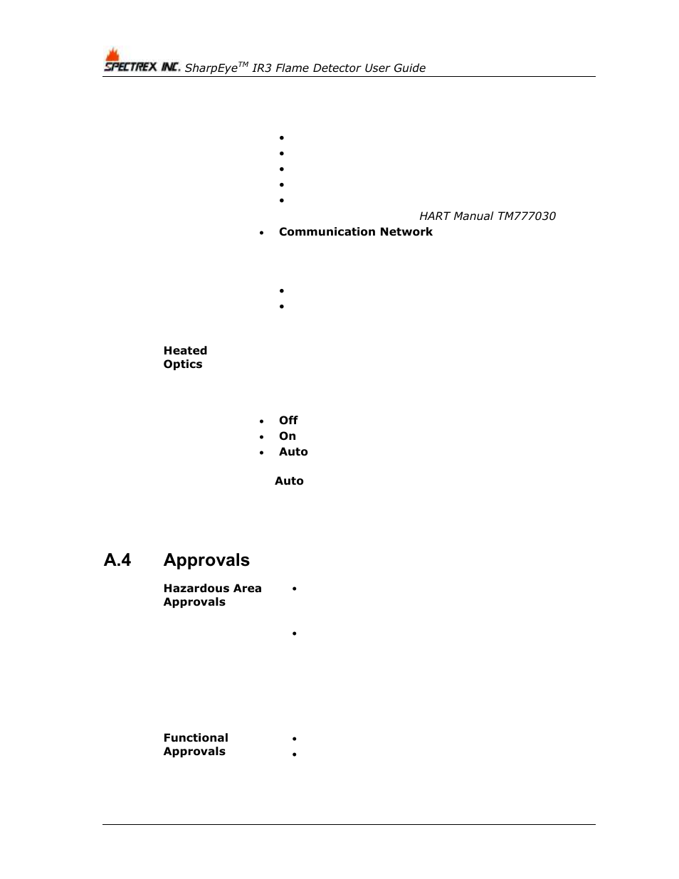 Approvals, A.4 approvals | Spectrex 40/40I Triple IR (IR3) Flame Detector User Manual | Page 58 / 80