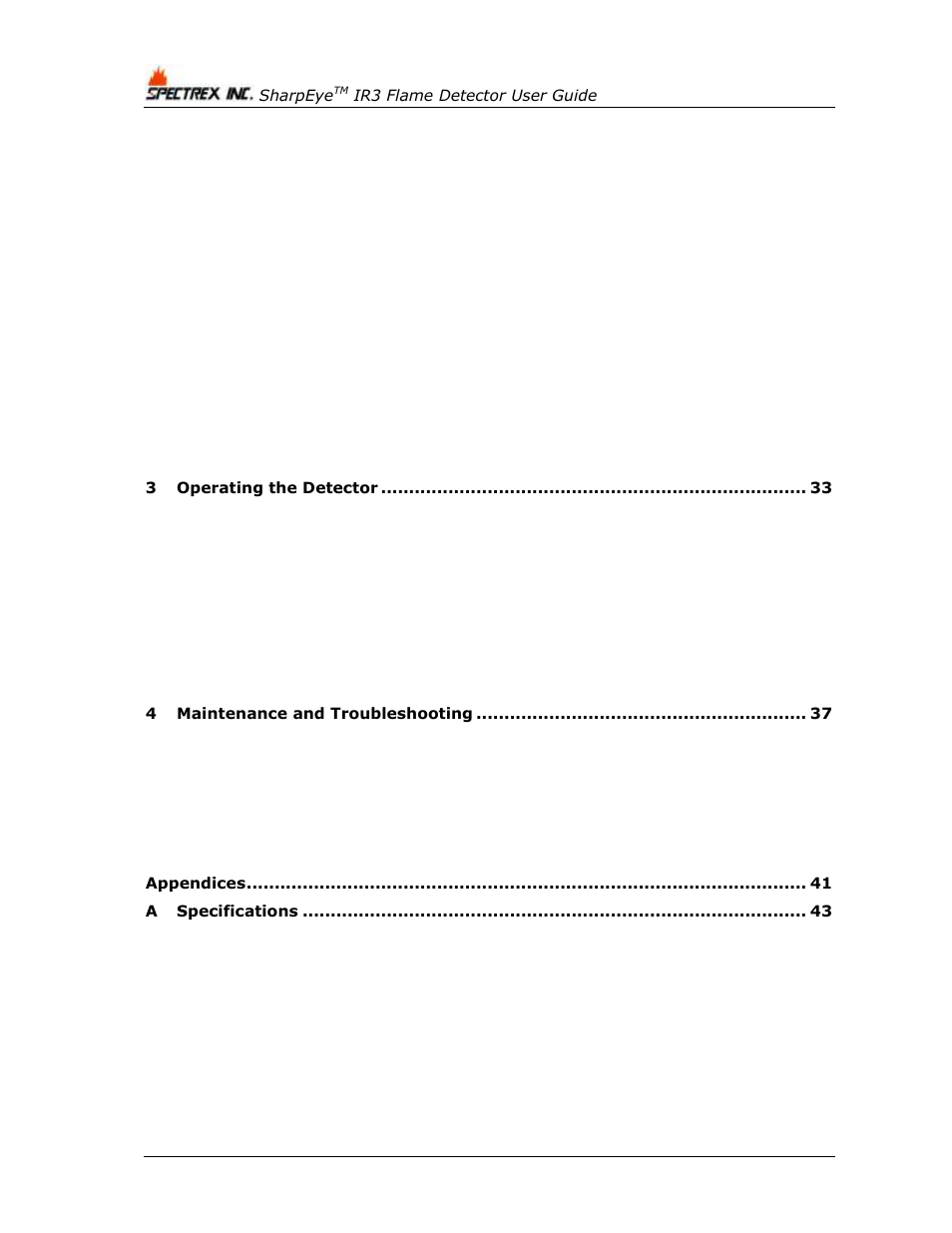 Spectrex 40/40I Triple IR (IR3) Flame Detector User Manual | Page 8 / 80