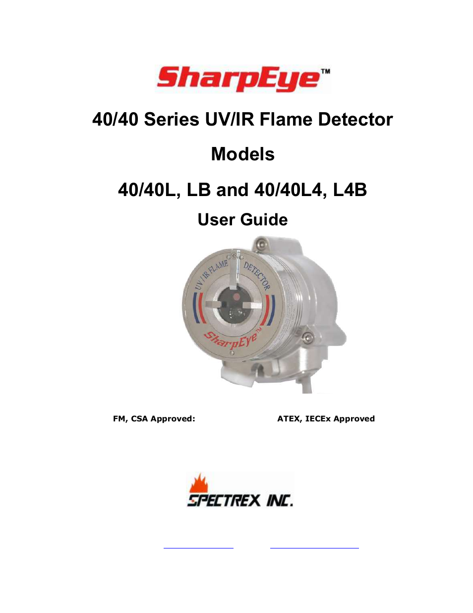 Spectrex 40/40L-LB UV/IR Flame Detector Series User Manual | 80 pages