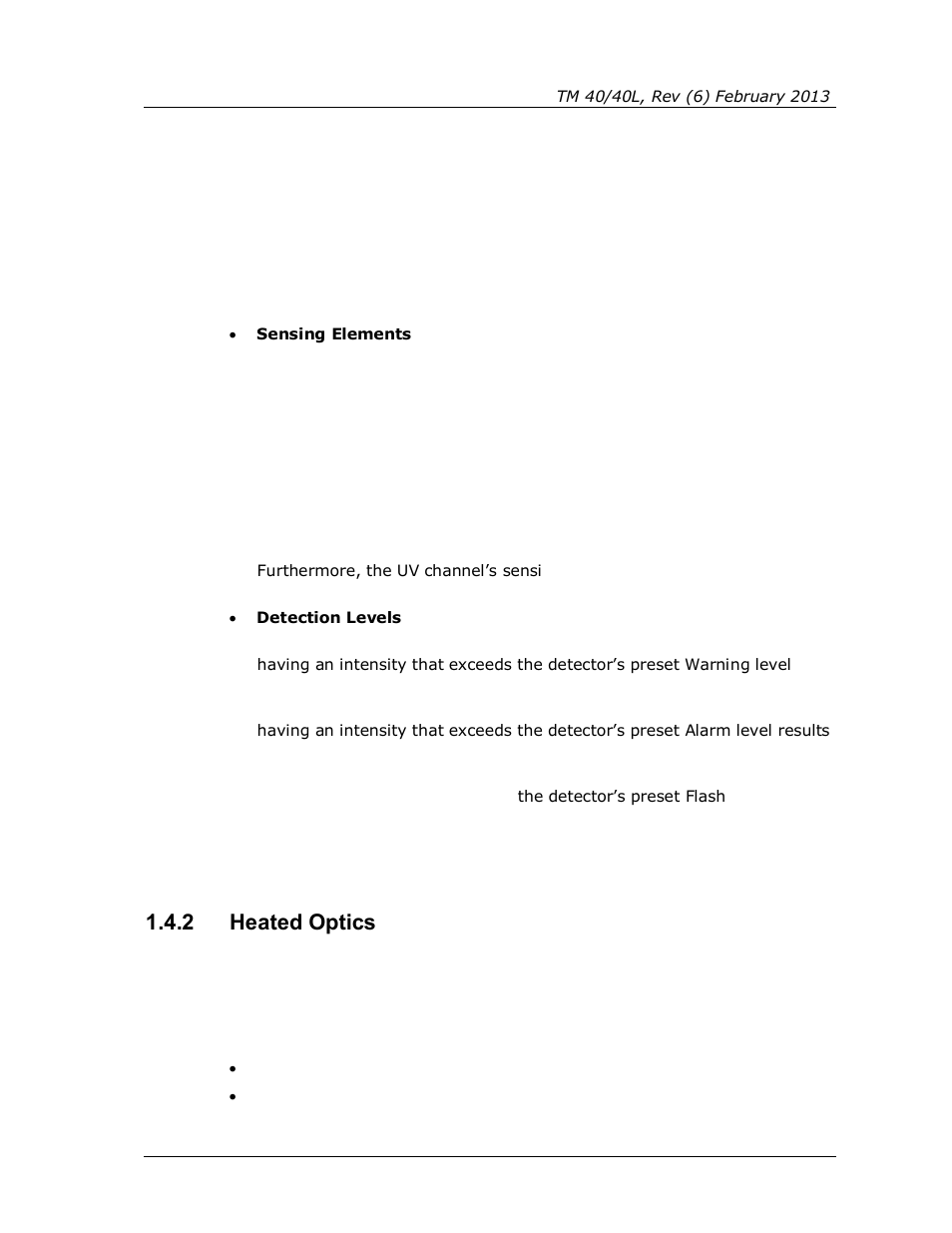 2 heated optics, Heated optics | Spectrex 40/40L-LB UV/IR Flame Detector Series User Manual | Page 17 / 80