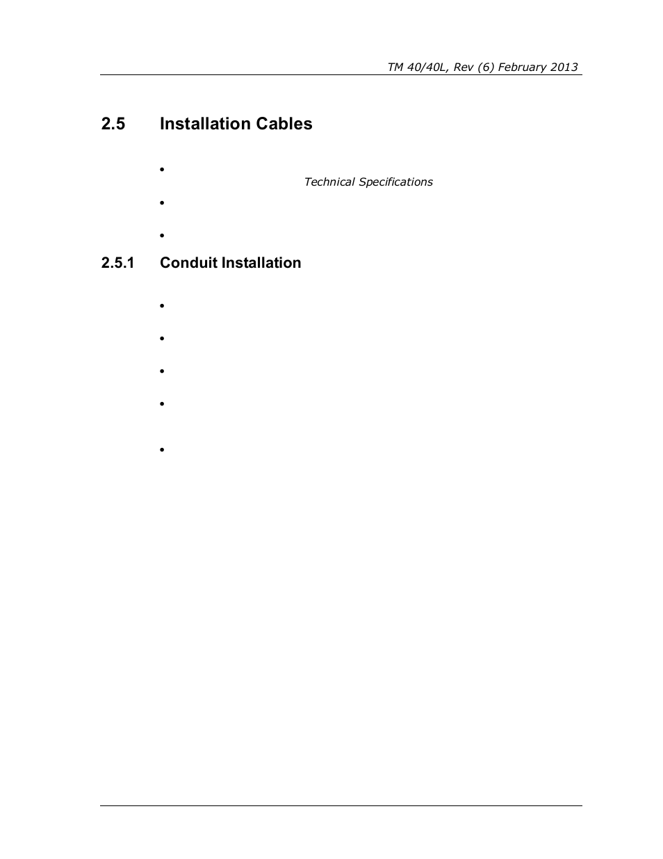 5 installation cables, 1 conduit installation, Installation cables | Conduit installation | Spectrex 40/40L-LB UV/IR Flame Detector Series User Manual | Page 35 / 80