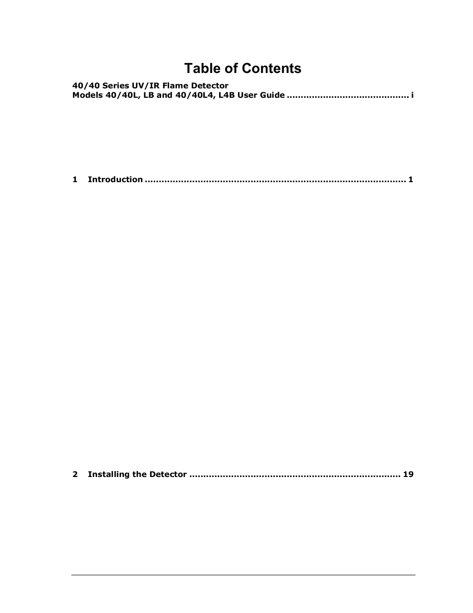 Spectrex 40/40L-LB UV/IR Flame Detector Series User Manual | Page 7 / 80