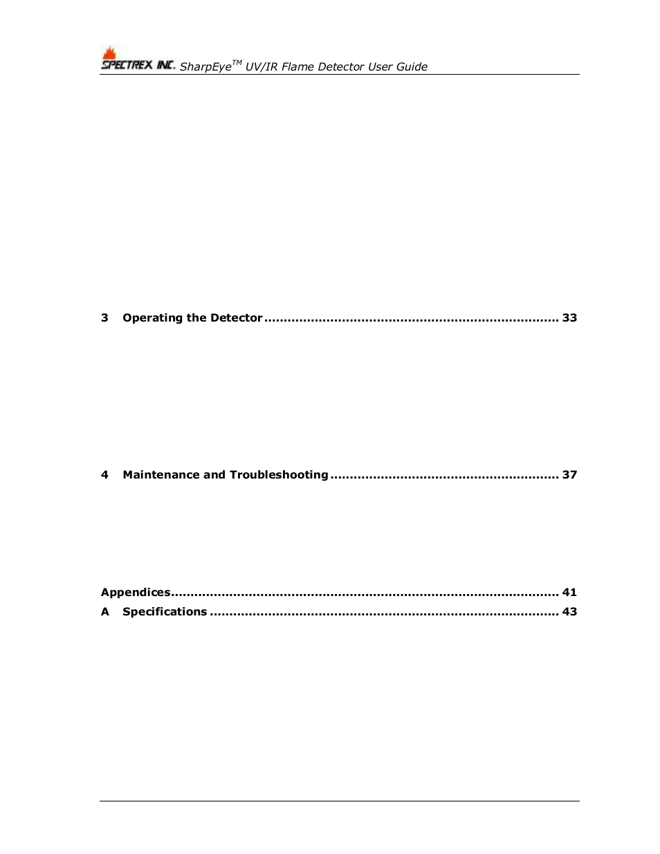 Spectrex 40/40L-LB UV/IR Flame Detector Series User Manual | Page 8 / 80