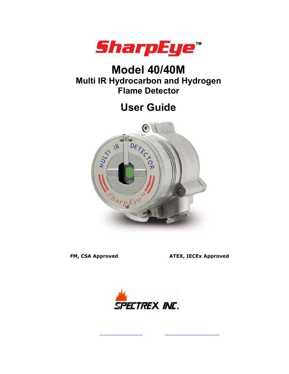 Spectrex 40/40M Multi IR Flame Detector User Manual | 80 pages