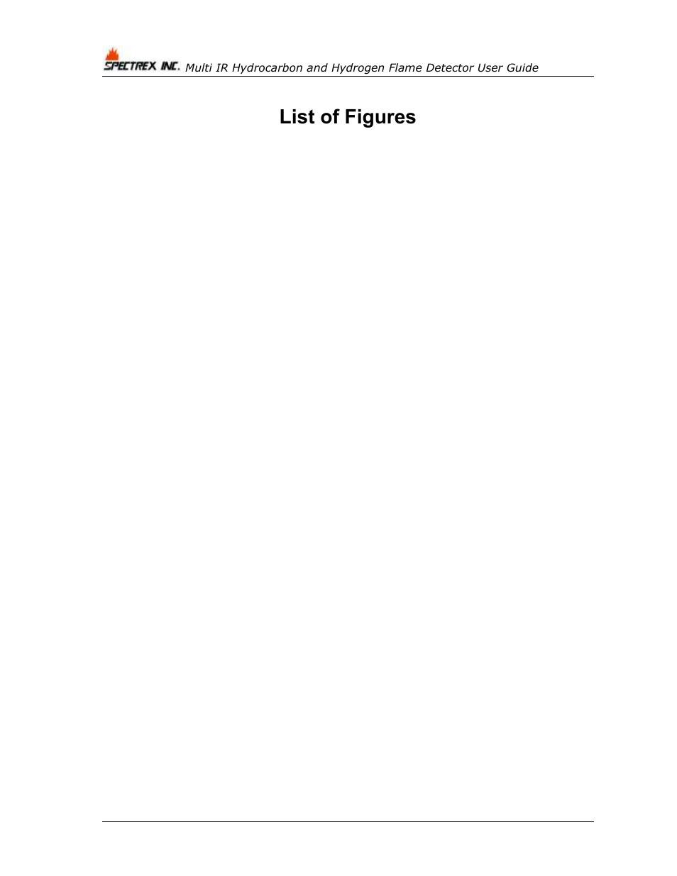 List of figures | Spectrex 40/40M Multi IR Flame Detector User Manual | Page 10 / 80