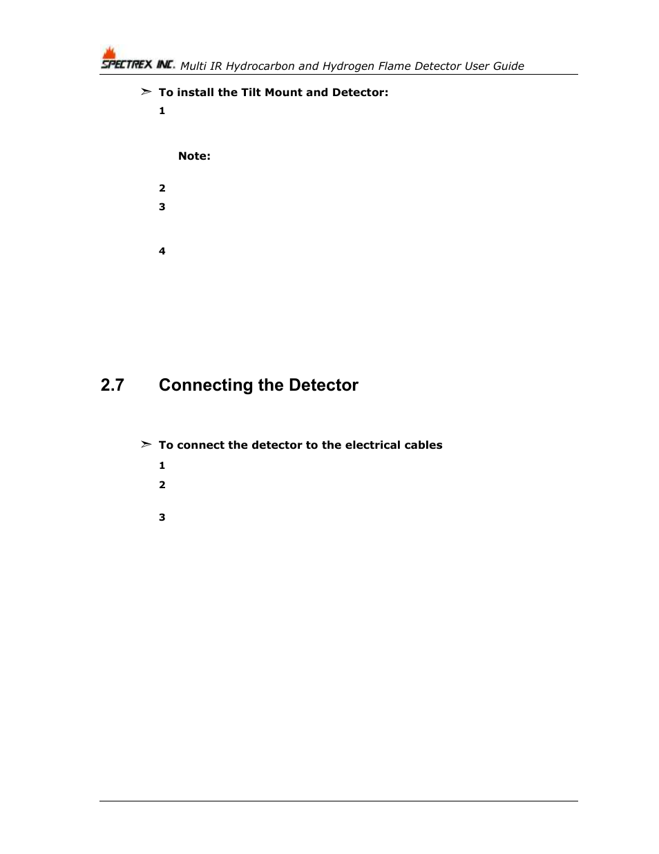 7 connecting the detector, Connecting the detector | Spectrex 40/40M Multi IR Flame Detector User Manual | Page 38 / 80