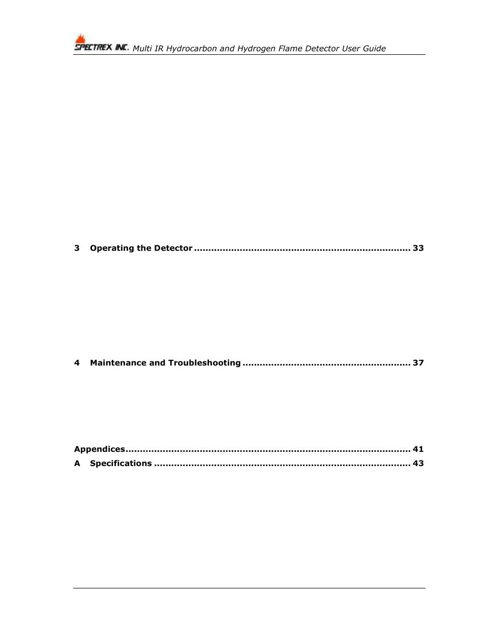 Spectrex 40/40M Multi IR Flame Detector User Manual | Page 8 / 80