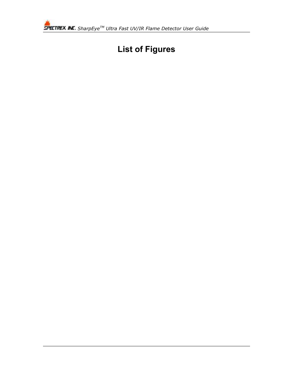 List of figures | Spectrex 40/40UFL Ultra Fast UV/IR User Manual | Page 10 / 78