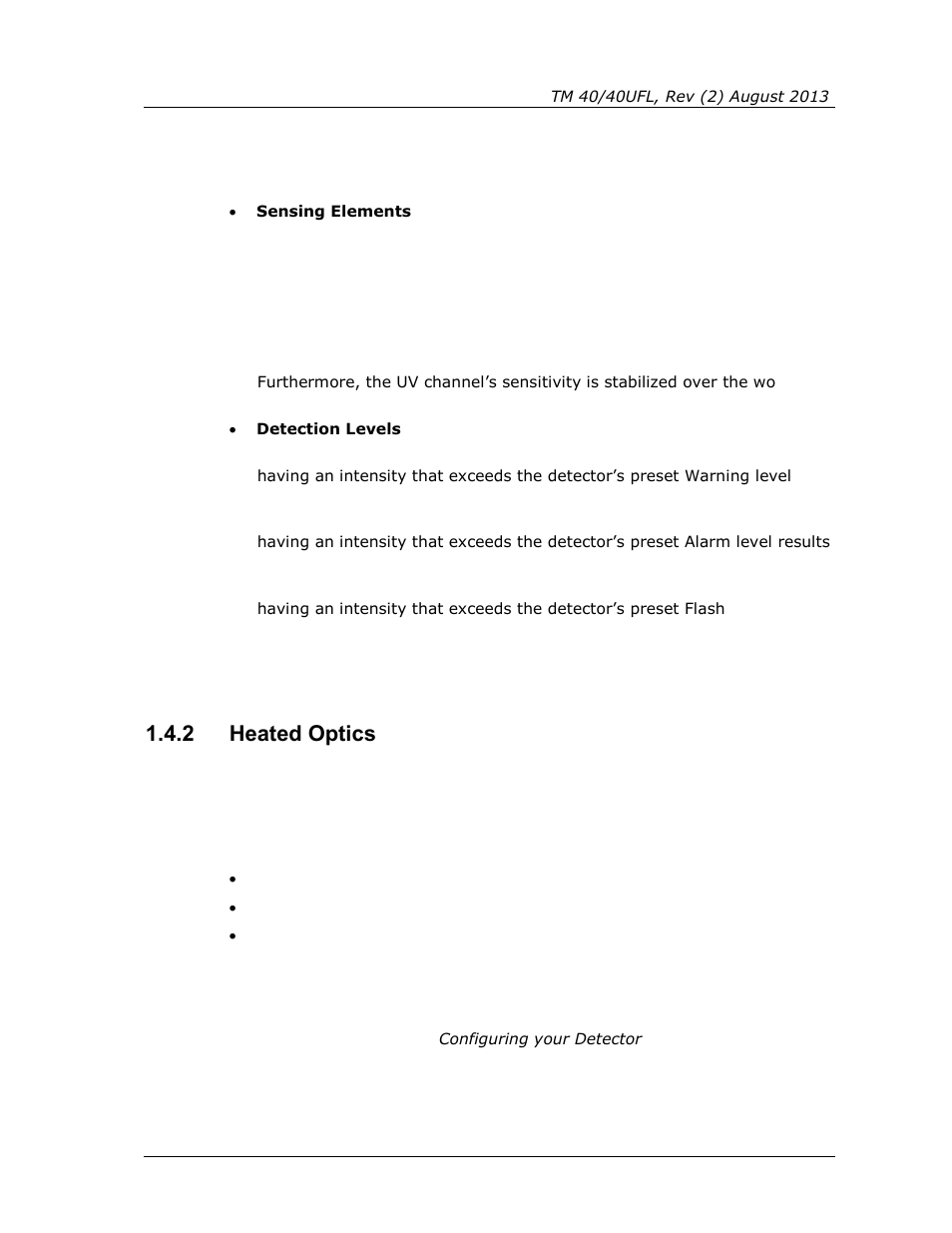 2 heated optics, Heated optics | Spectrex 40/40UFL Ultra Fast UV/IR User Manual | Page 17 / 78