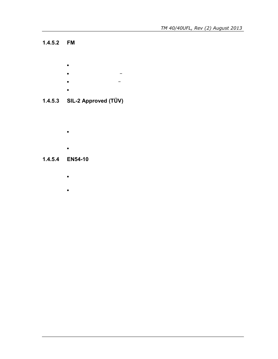 2 fm, 3 sil-2 approved (tüv), 4 en54-10 | Sil-2 approved (tüv), En54-10 | Spectrex 40/40UFL Ultra Fast UV/IR User Manual | Page 19 / 78