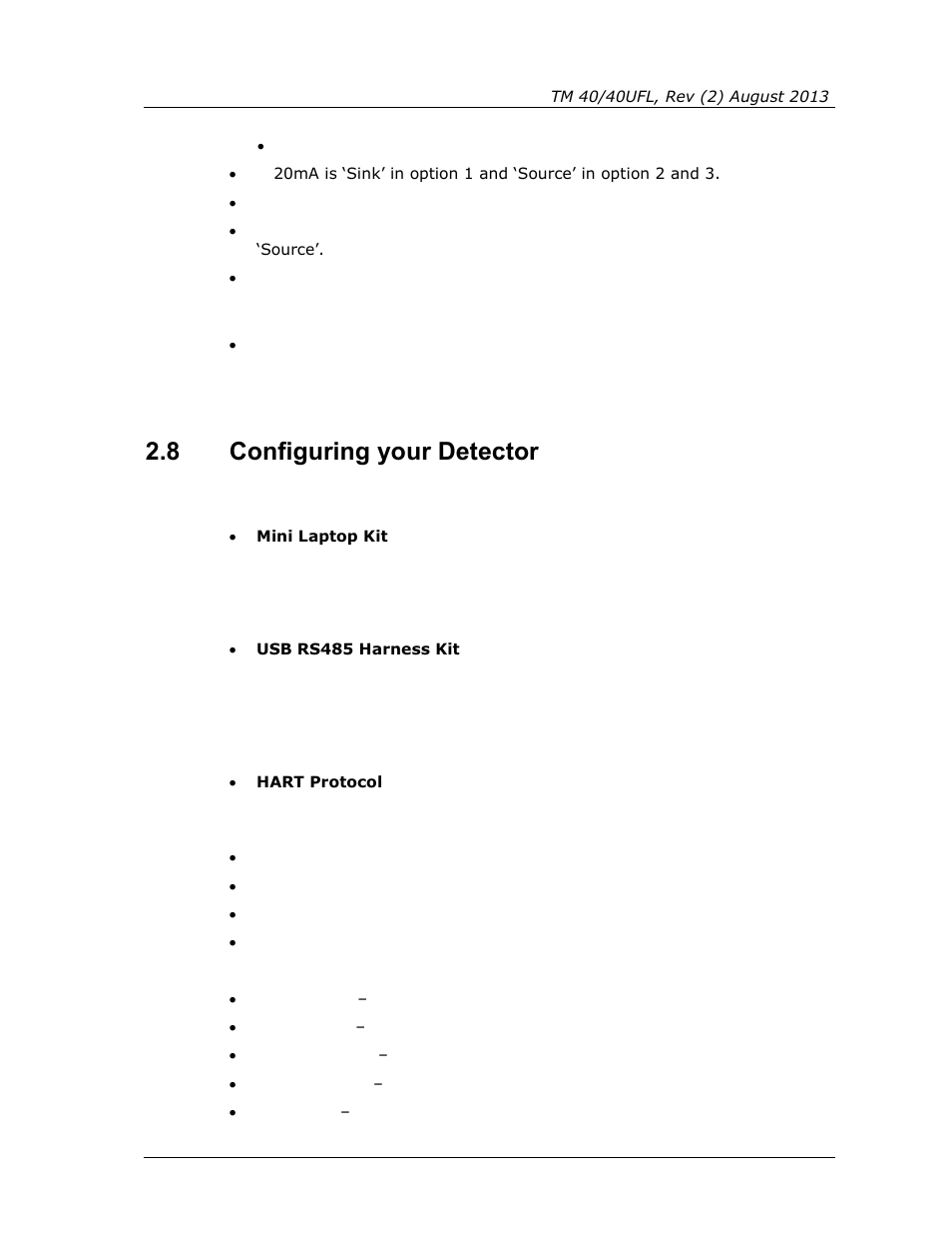 8 configuring your detector, Configuring your detector | Spectrex 40/40UFL Ultra Fast UV/IR User Manual | Page 41 / 78