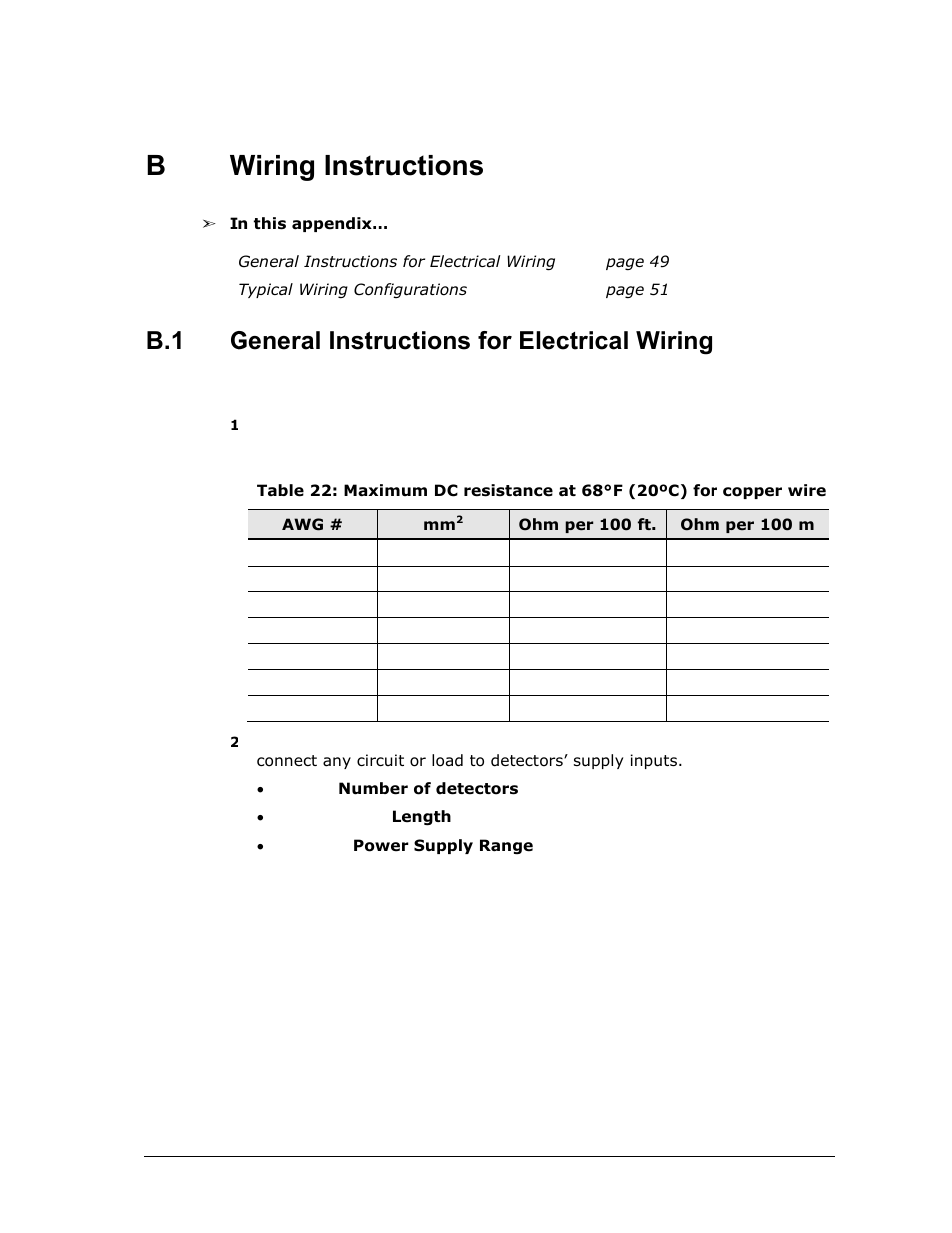 B wiring instructions, Wiring instructions, General instructions for electrical wiring | Bwiring instructions, B.1 general instructions for electrical wiring | Spectrex 40/40UFL Ultra Fast UV/IR User Manual | Page 61 / 78