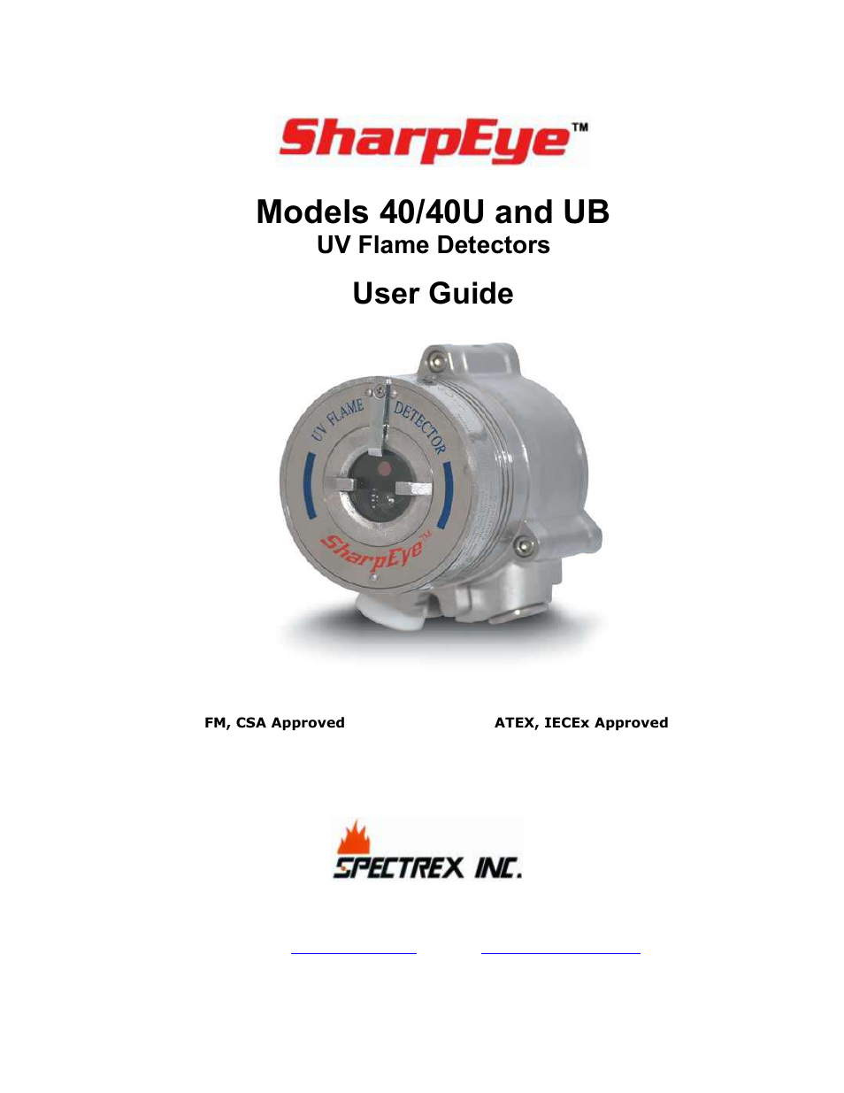 Spectrex 40/40U-UB - UV Flame Detector User Manual | 80 pages