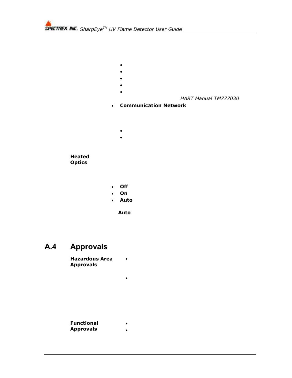 Approvals, A.4 approvals | Spectrex 40/40U-UB - UV Flame Detector User Manual | Page 58 / 80