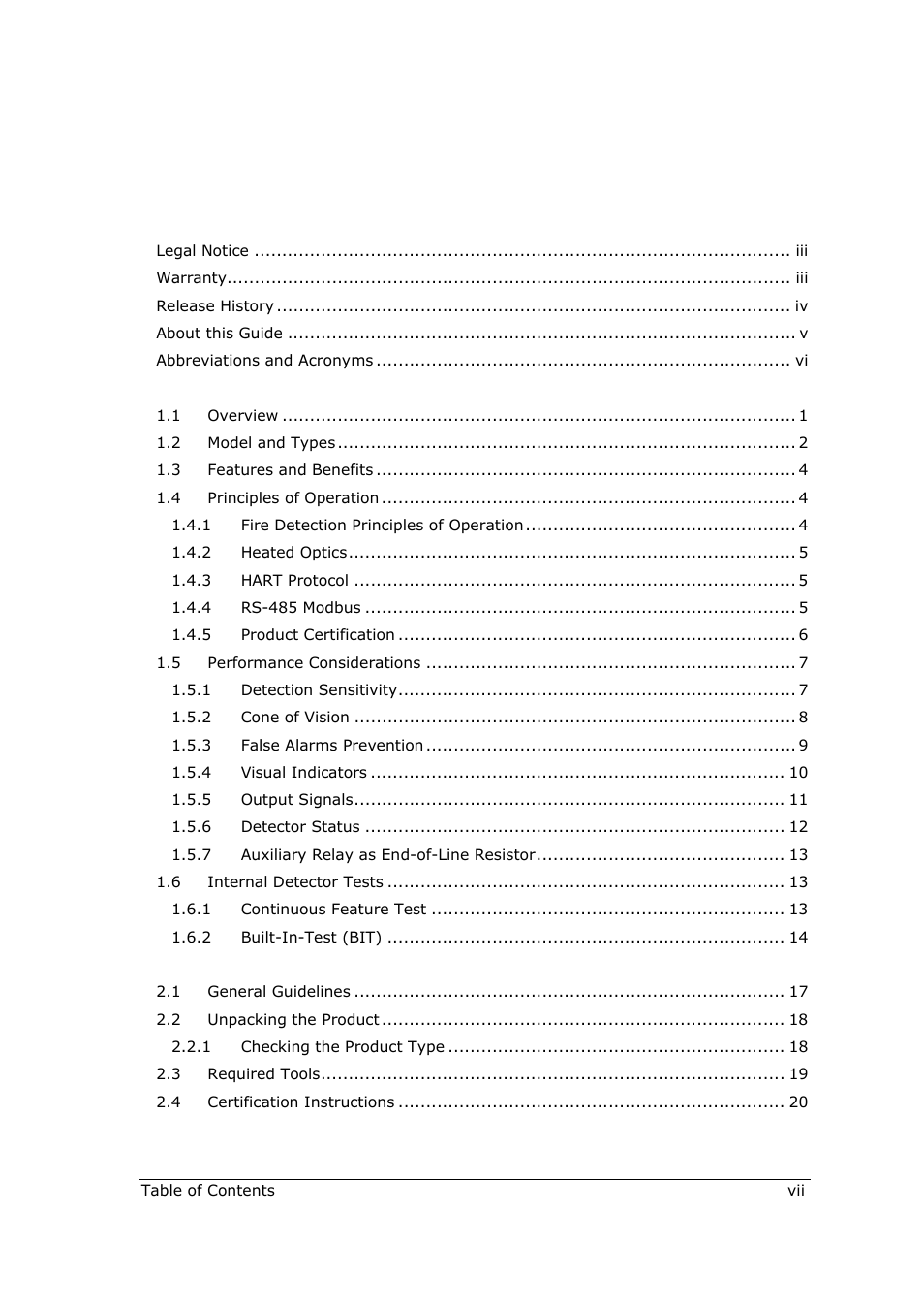 Spectrex 40/40R - Single IR Flame Detector User Manual | Page 7 / 76