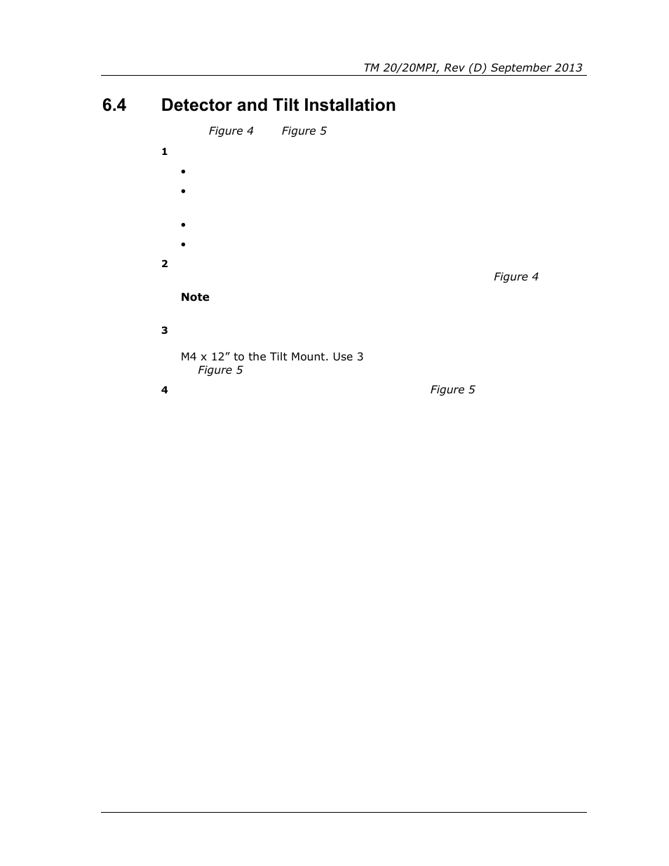 4 detector and tilt installation, Detector and tilt installation | Spectrex 20/20MPI - Commercial IR3 Flame Detector User Manual | Page 37 / 62