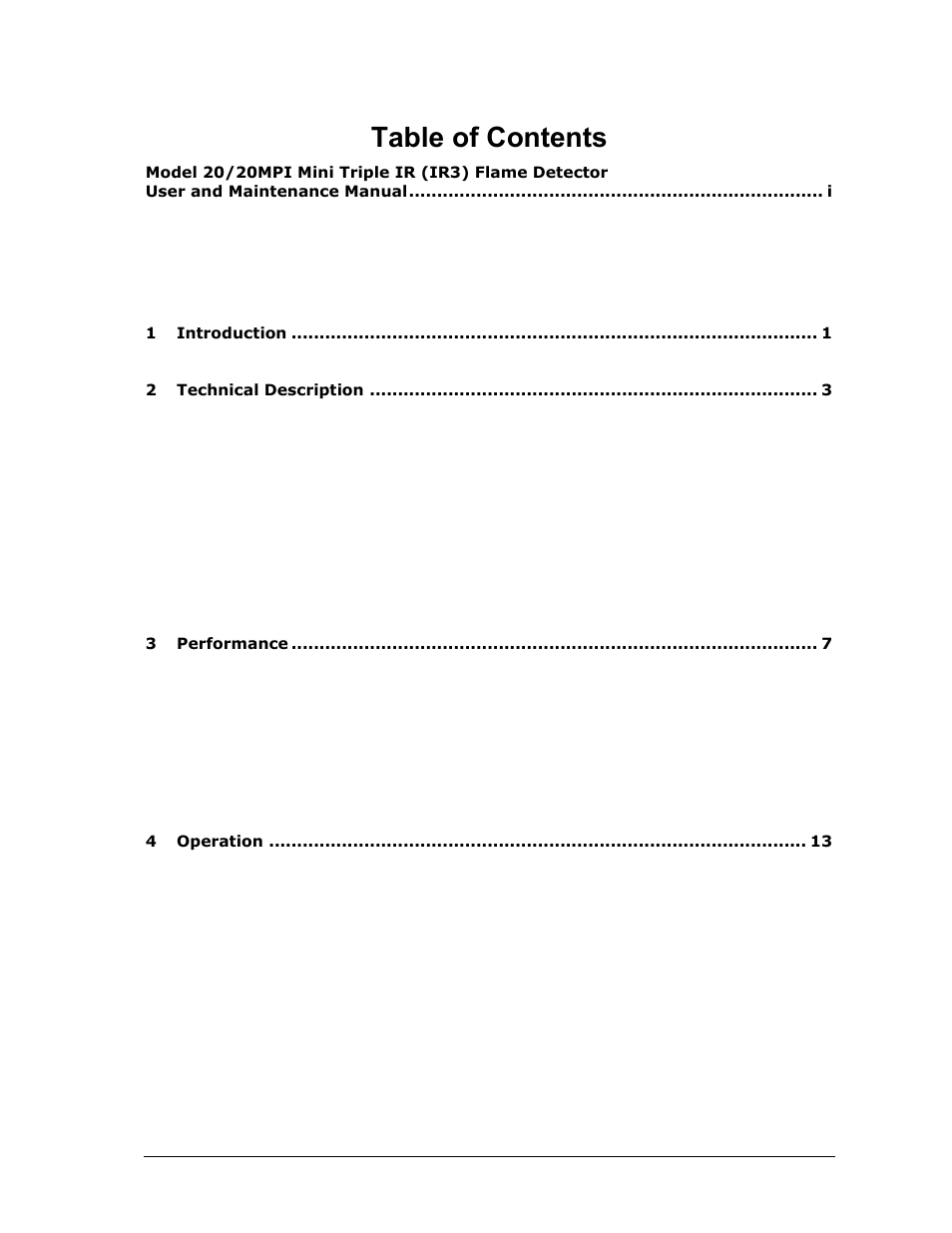 Spectrex 20/20MPI - Commercial IR3 Flame Detector User Manual | Page 7 / 62