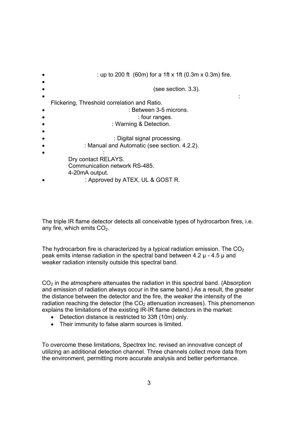 Technical description | Spectrex 20/20CTIN-CTIP Flame Detector User Manual | Page 11 / 62