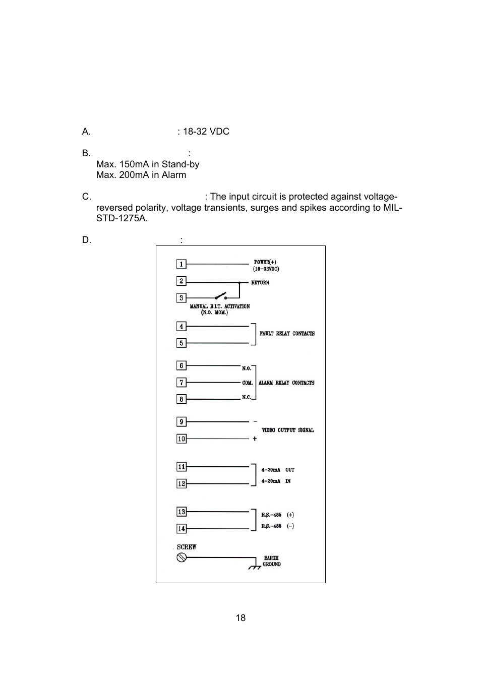 Technical specifications | Spectrex 20/20CTIN-CTIP Flame Detector User Manual | Page 26 / 62