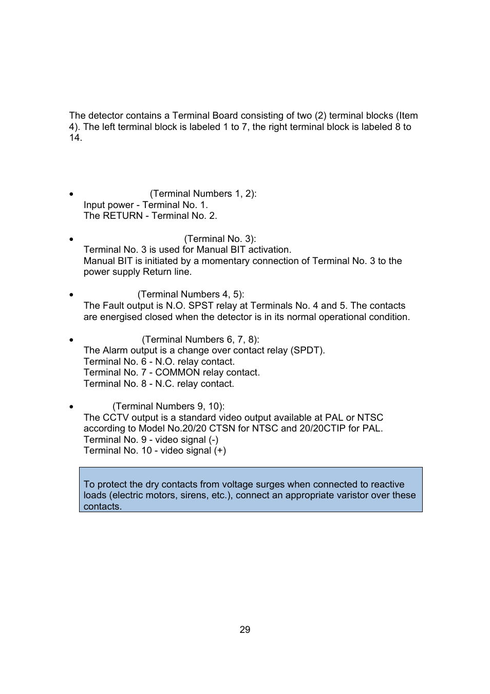 Spectrex 20/20CTIN-CTIP Flame Detector User Manual | Page 37 / 62