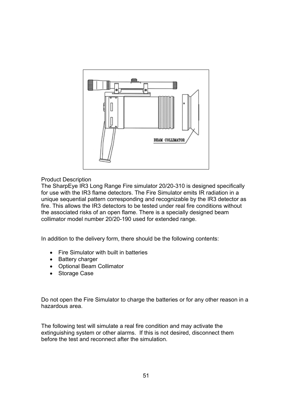 Appendix e - long range ir3 fire simulator | Spectrex 20/20CTIN-CTIP Flame Detector User Manual | Page 59 / 62