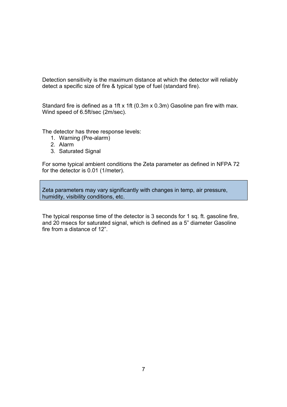 Performance | Spectrex 20/20L (LB) - UV/IR Flame Detector User Manual | Page 15 / 59