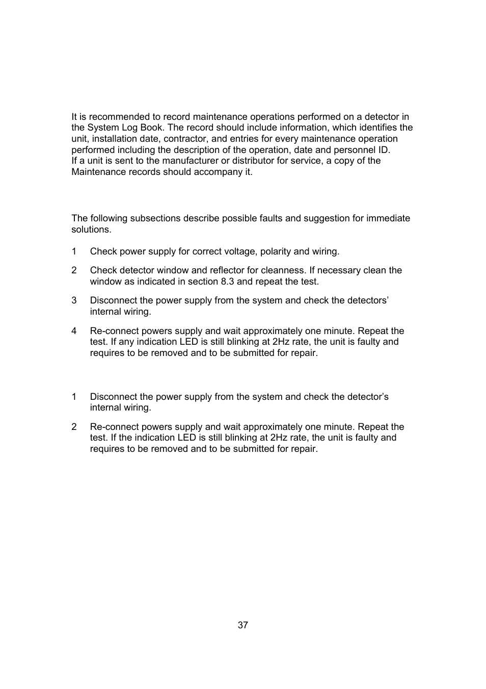 5 maintenance records, 6 troubleshooting | Spectrex 20/20L (LB) - UV/IR Flame Detector User Manual | Page 45 / 59