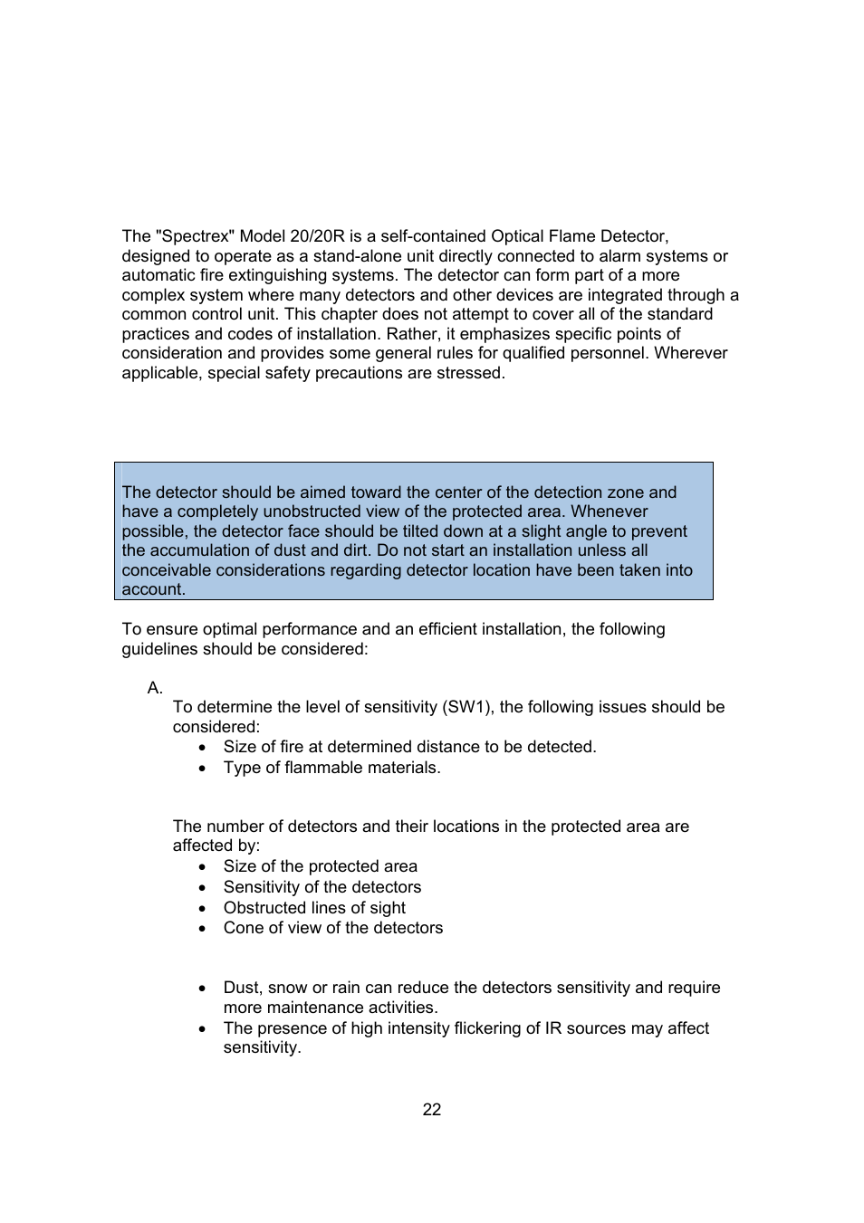 Installation instructions | Spectrex 20/20R - Single IR Flame Detector User Manual | Page 30 / 62