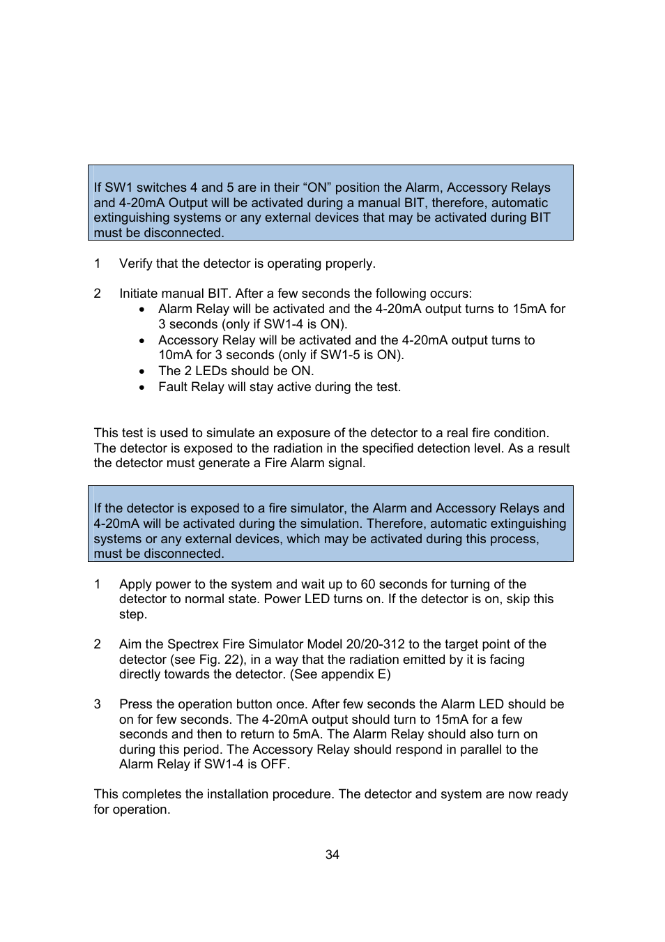 Spectrex 20/20R - Single IR Flame Detector User Manual | Page 42 / 62