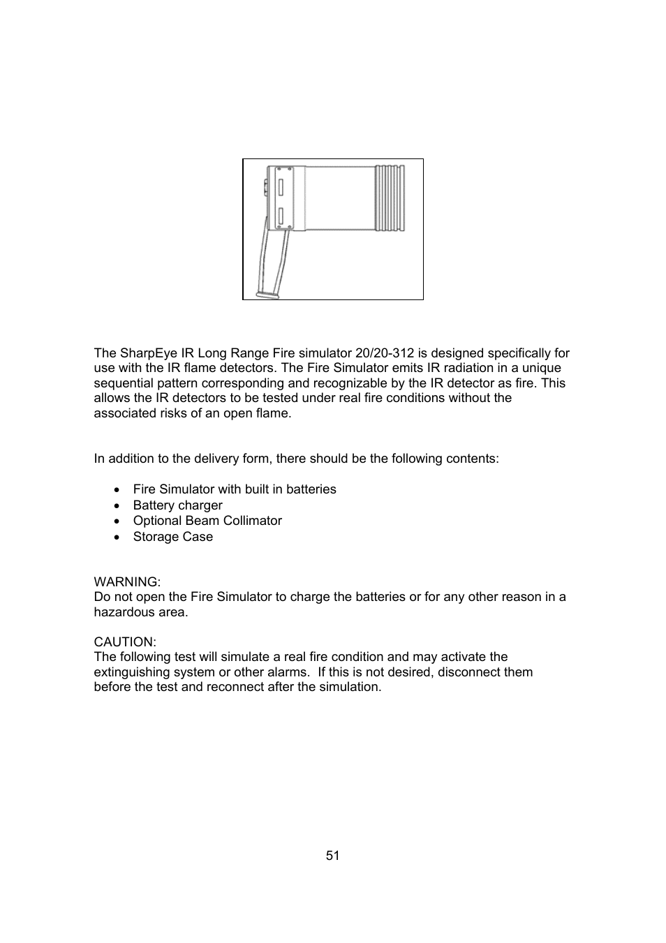 Appendix e - ir fire simulator | Spectrex 20/20R - Single IR Flame Detector User Manual | Page 59 / 62