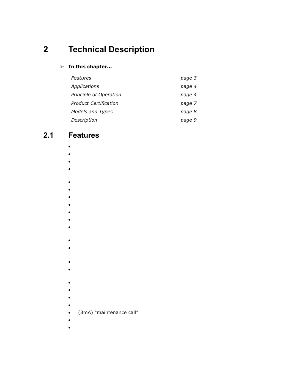 2 technical description, 1 features, Technical description | Features, 2technical description | Spectrex Quasar 900 Open-Path Gas Detection System User Manual | Page 15 / 72