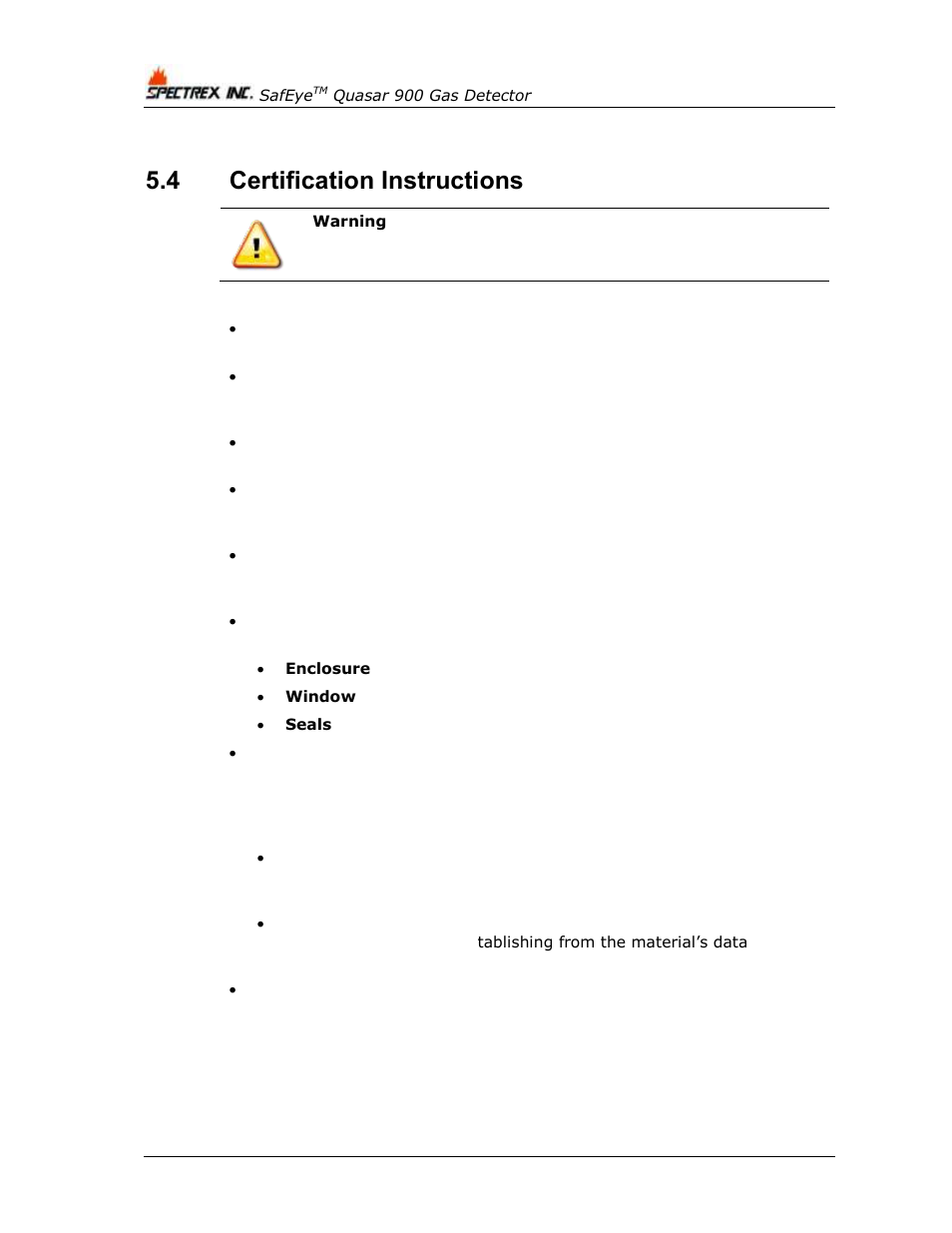 4 certification instructions, Certification instructions | Spectrex Quasar 900 Open-Path Gas Detection System User Manual | Page 40 / 72